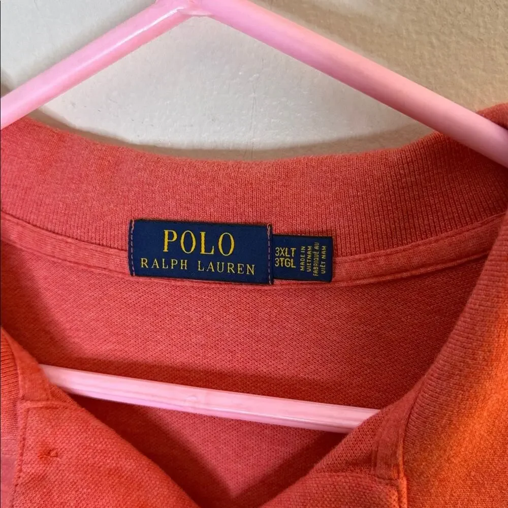 Polo Ralph Lauren Men's Short Sleeve Polo Shirt in Coral Size 3XLT